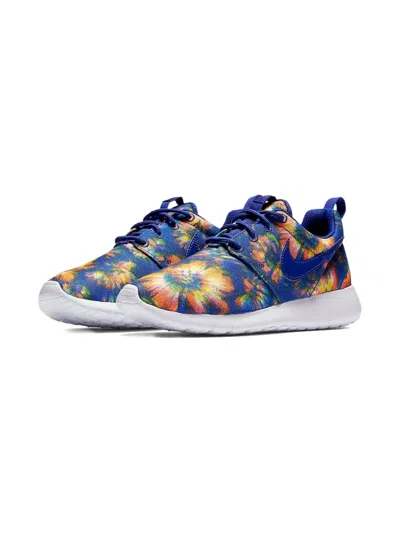Nike Kids' Roshe One Print "blue/orange" Sneakers