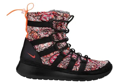 Pre-owned Nike Roshe Run Hi Sneakerboot Qs Liberty Of London (women's) Sneakers In Black/solar Red