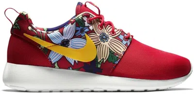 Pre-owned Nike Roshe Run Red Floral Aloha (women's) Sneakers In University Red/tour Yellow