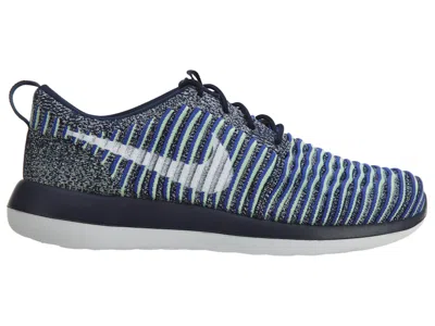 Pre-owned Nike Roshe Two Flyknit (women's) Sneakers In Collge Navy/white/binary Blue