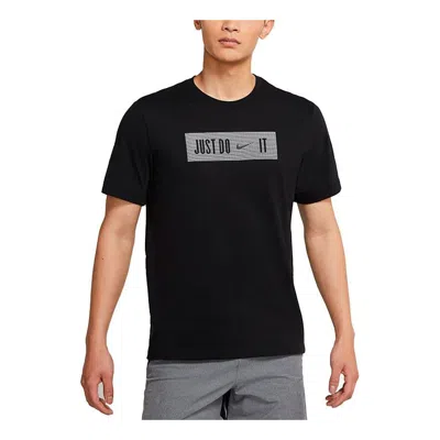 Nike Round Neck Casual Sports Breathable Short Sleeve Black