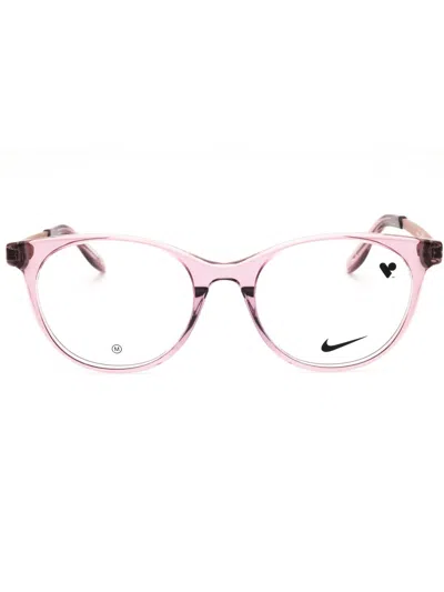 Nike Round Women's Acetate Eyeglasses In Pink