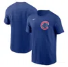 NIKE NIKE ROYAL CHICAGO CUBS FUSE WORDMARK T-SHIRT