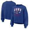 Nike Royal Chicago Cubs Oversized High Hip Pullover Sweatshirt In Blue