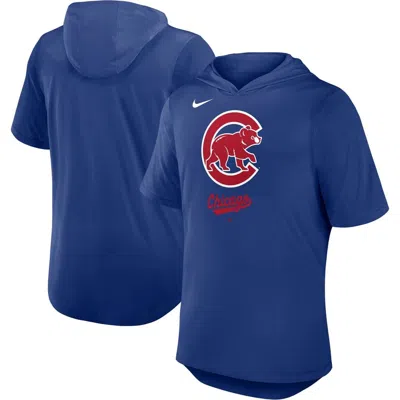 Nike Royal Chicago Cubs Tri-blend Hoodie T-shirt In Blue
