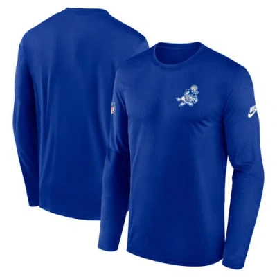 Nike Royal Dallas Cowboys Legend Small Logo Performance Long Sleeve T-shirt In Blue