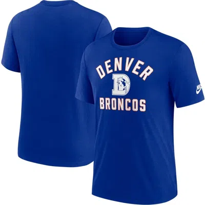 Nike Royal Denver Broncos Favorable Timeline Tri-blend T-shirt In Blue