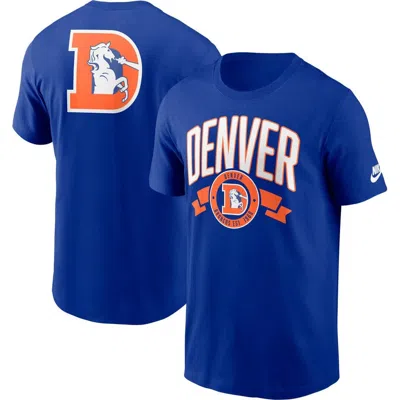 Nike Royal Denver Broncos Rewind Front And Back Hit Essential T-shirt In Blue