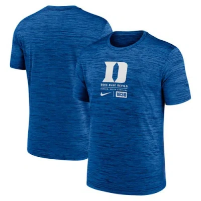 Nike Royal Duke Blue Devils Campus Center Block Velocity Performance T-shirt