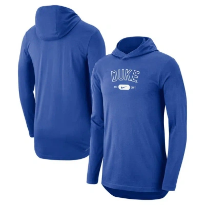Nike Royal Duke Blue Devils Campus Performance Tri-blend Long Sleeve Hoodie T-shirt