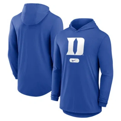 Nike Royal Duke Blue Devils Lightweight Performance Long Sleeve Hoodie T-shirt