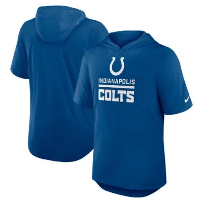Nike Royal Indianapolis Colts Lockup Tri-blend Hoodie T-shirt In Blue