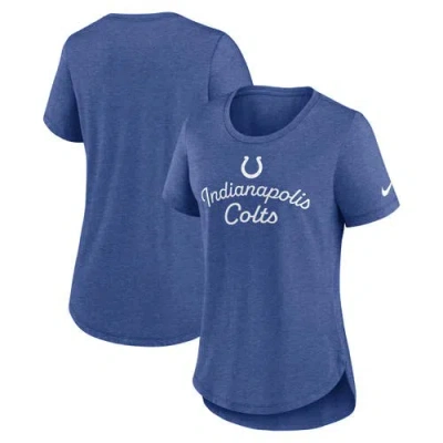 Nike Royal Indianapolis Colts Script Tri-blend T-shirt In Blue