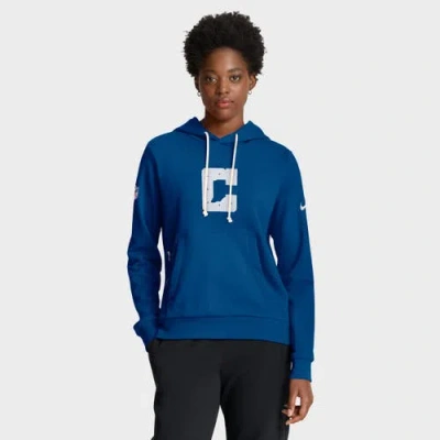 Nike Royal Indianapolis Colts Sideline Standard Issue Initial Home Dri-fit Hoodie In Blue