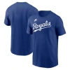 Nike Royal Kansas City Royals Cooperstown Wordmark T-shirt In Blue