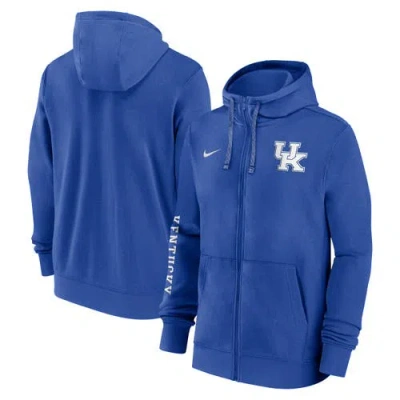 Nike Royal Kentucky Wildcats 2024 Sideline Full-zip Hoodie In Blue