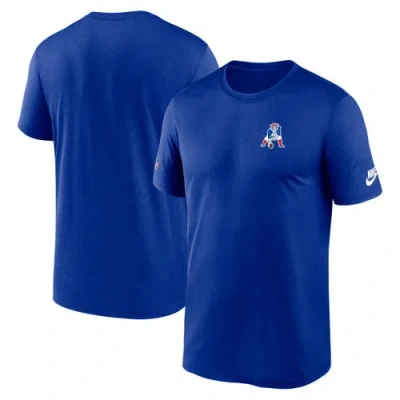 Nike Royal New England Patriots Sideline Alt Pack Small Logo Legend Performance T-shirt In Blue