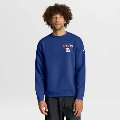 Nike Royal New York Giants Primetime Club Fleece Pullover Sweatshirt In Blue