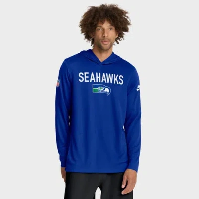Nike Royal Seattle Seahawks Alt Pack Pass Accuracy Performance Long Sleeve Hoodie T-shirt In Blue