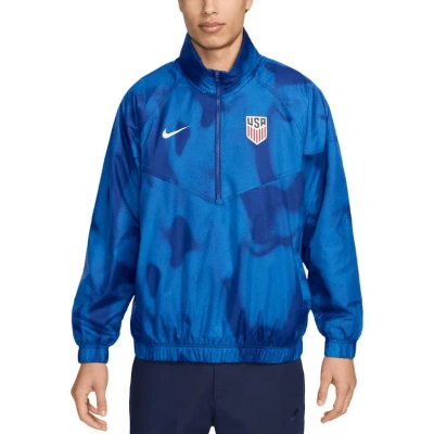 Nike Royal Usmnt Windrunner Anorak Half-zip Jacket In Blue