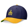 NIKE NIKE ROYAL/GOLD SEATTLE MARINERS COOPERSTOWN COLLECTION REWIND SWOOSHFLEX PERFORMANCE HAT