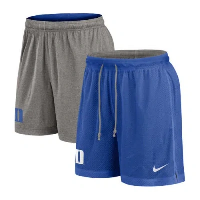 Nike Men's Royal/heather Gray Duke Blue Devils Player Reversible Shorts