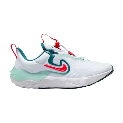 Pre-owned Nike Run Flow Gs 'white Siren Red Jade Ice' | Kid's Size 5