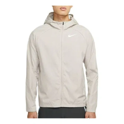 Nike Running Sports Hooded Jacket 'beige Grey' In Gray
