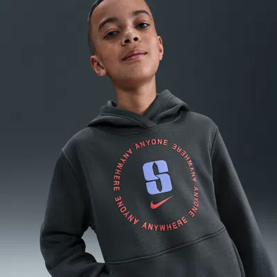 Nike Sabrina Club Fleece Big Kids' Basketball Hoodie In Black