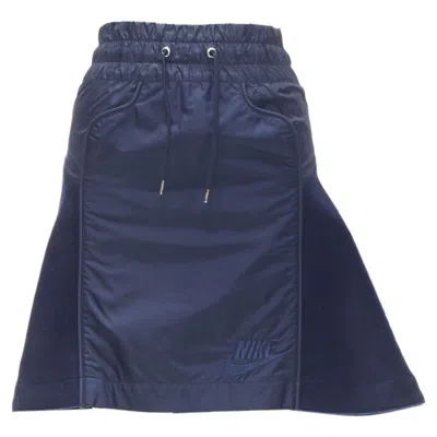 Nike Sacai  Nylon Wool Kick Back Skirt In Blue