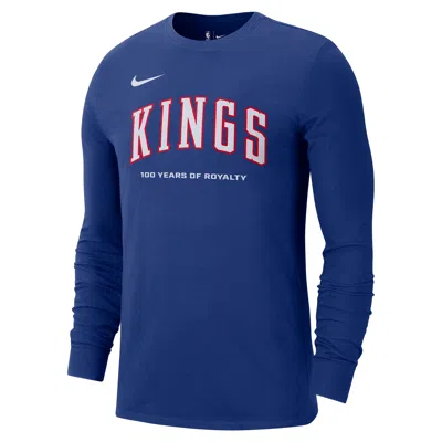 Nike Men's Blue Sacramento Kings 2024/25 City Edition Essential Logo Long Sleeve T-shirt