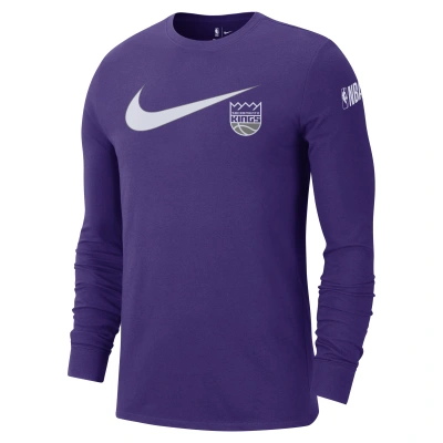Nike Sacramento Kings Swoosh Essential  Men's Nba Long-sleeve T-shirt In Purple