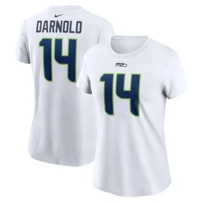 Nike Sam Darnold White Seattle Seahawks Player Name & Number T-shirt In Multi
