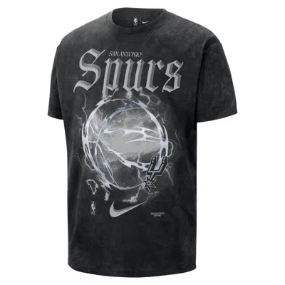 Nike San Antonio Spurs Courtside "halloween"  Men's Nba Max90 T-shirt In Black