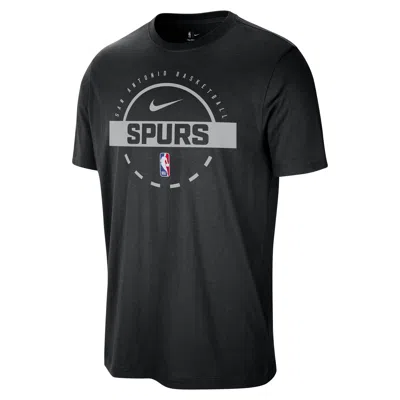 Nike San Antonio Spurs  Men's Nba Practice T-shirt In Black