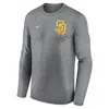 Nike Men's Heather Charcoal San Diego Padres 2-hit Legend Performance Long Sleeve T-shirt In Gray