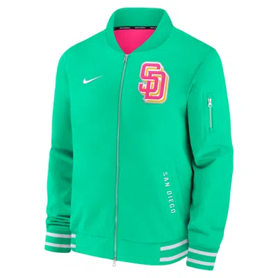 NIKE SAN DIEGO PADRES AUTHENTIC COLLECTION CITY CONNECT  MEN'S MLB FULL-ZIP BOMBER JACKET,1015812801