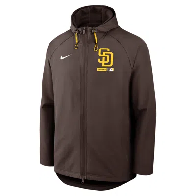 Nike San Diego Padres Authentic Collection  Men's Therma-fit Mlb Full-zip Hooded Jacket In Brown