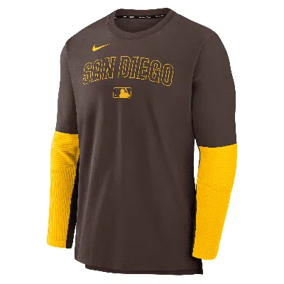 Nike San Diego Padres Authentic Collection Player  Men's Dri-fit Mlb Pullover Jacket In Brown