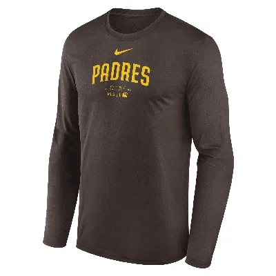 Nike San Diego Padres Authentic Collection Practice  Men's Dri-fit Mlb Long-sleeve T-shirt In Brown