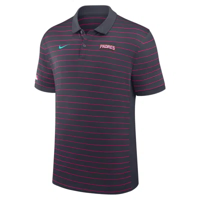 Nike San Diego Padres City Connect Striped Victory  Men's Dri-fit Mlb Polo In Black