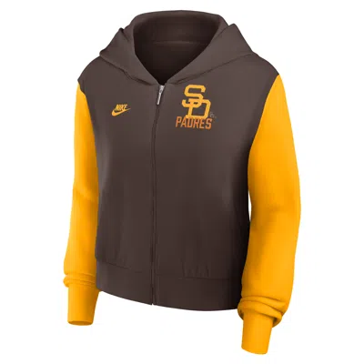Nike San Diego Padres Cooperstown  Women's Mlb Full-zip Hoodie In Brown