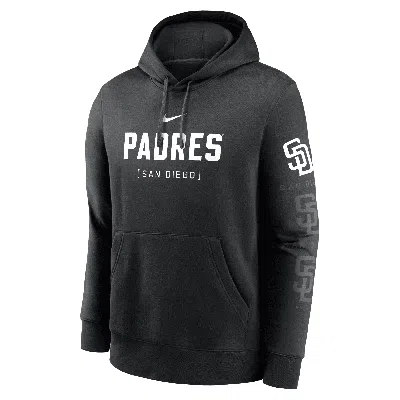 Nike San Diego Padres Fashion Club  Men's Mlb Pullover Hoodie In Black