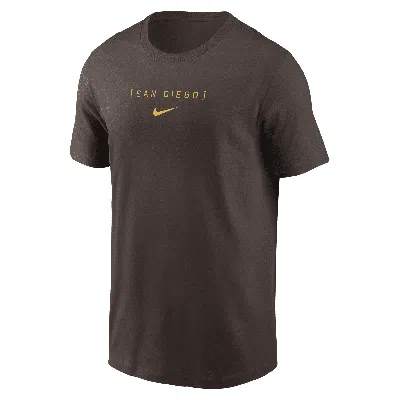 Nike San Diego Padres Large Logo Back Stack  Men's Mlb T-shirt In Brown