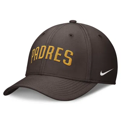 Nike San Diego Padres Primetime Swoosh  Men's Dri-fit Mlb Hat In Brown