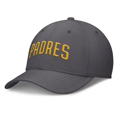Nike San Diego Padres Swoosh  Men's Dri-fit Mlb Hat In Grey