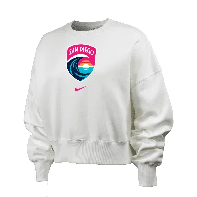 Nike San Diego Wave Fc Phoenix Fleece  Women's Nwsl Crew-neck Sweatshirt In White