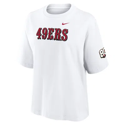 Nike San Francisco 49ers 80th Anniversary Boxy  Women's Nfl T-shirt In White
