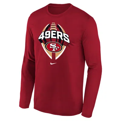 Nike San Francisco 49ers Legend Icon Big Kids'  Dri-fit Nfl Long-sleeve T-shirt In Red