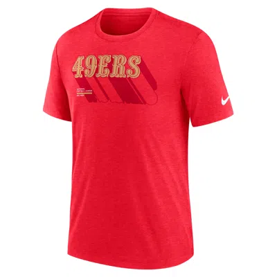 Nike Heather Scarlet San Francisco 49ers Long Pass Tri-blend T-shirt In Red